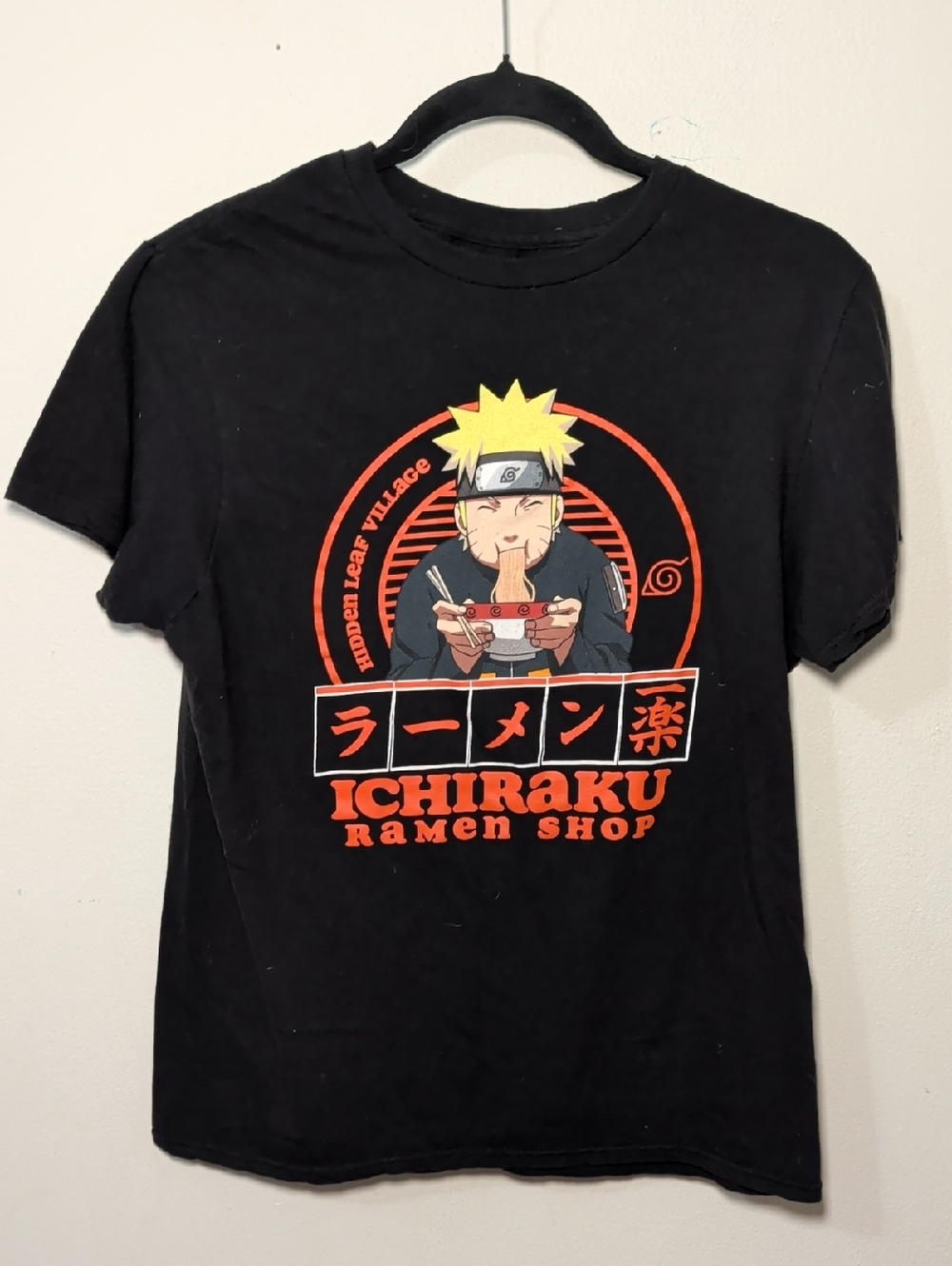 Naruto Black Ichiraku Ramen Shop Graphic Tee Shippuden Collection Men's Size M